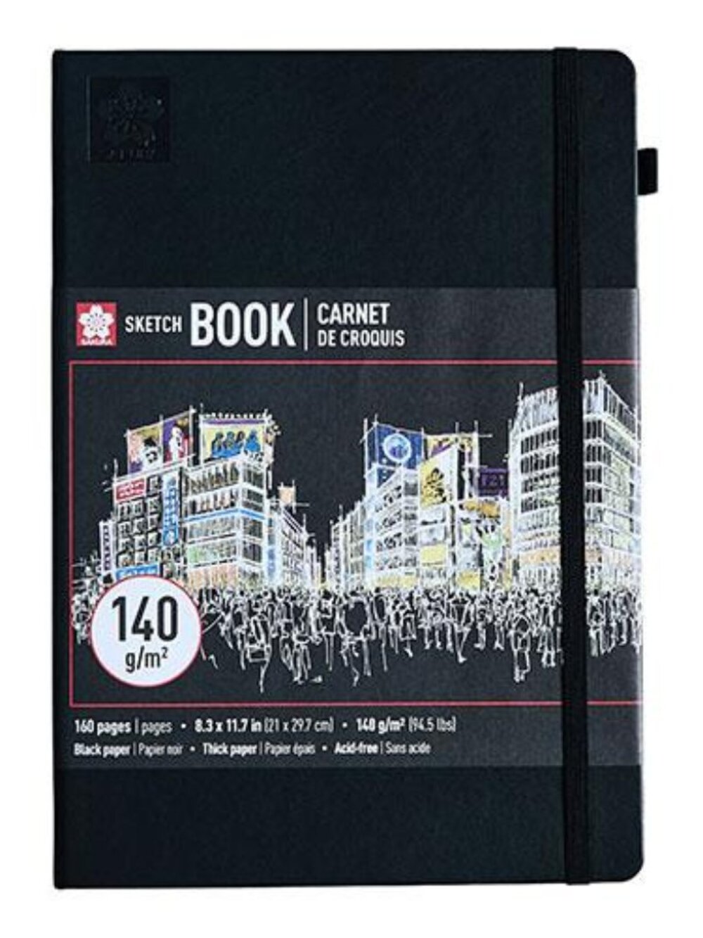 Sakura Sketch Book 160 Pages Black Paper 8.3"X11.7" A4 Size School Office Home